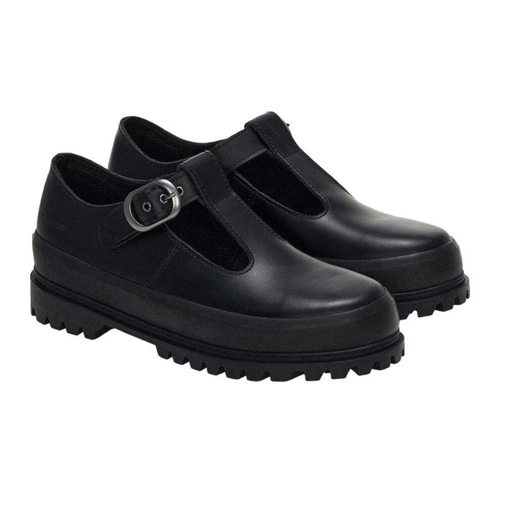 Superga Womens/Ladies 2541 Box Leather Mary Janes / Black
